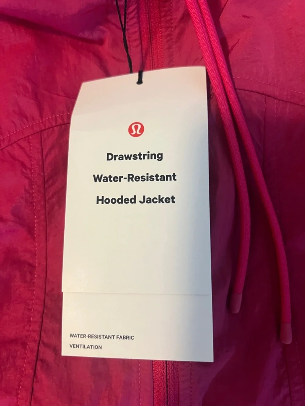 lululemon athletica Drawstring Water-Resistant Hooded Jacket in passionate